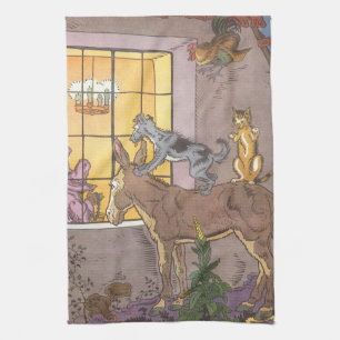 Vintage Fairy Tale, Bremen Town Musicians, Hauman Kitchen Towel