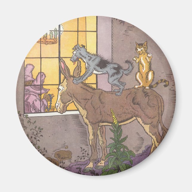 Vintage Fairy Tale, Bremen Town Musicians, Hauman Magnet (Front)