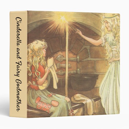 Vintage Fairy Tale Cinderella and Fairy Godmother 3 Ring Binder