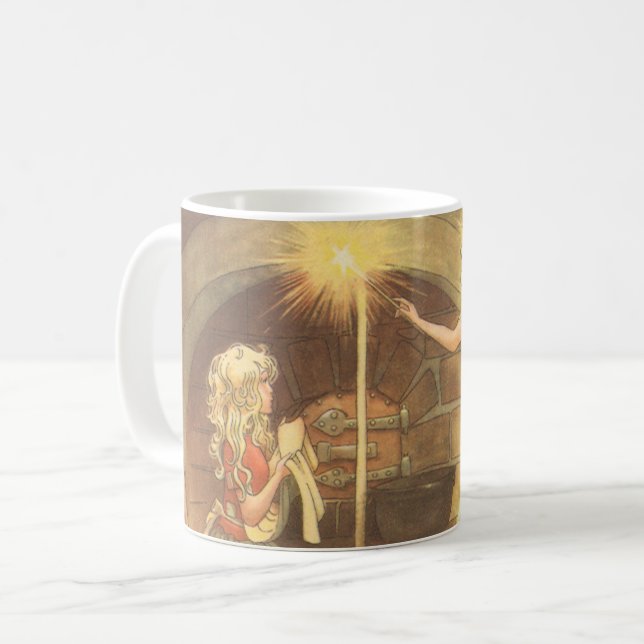Vintage Fairy Tale, Cinderella and Fairy Godmother Coffee Mug (Front Left)