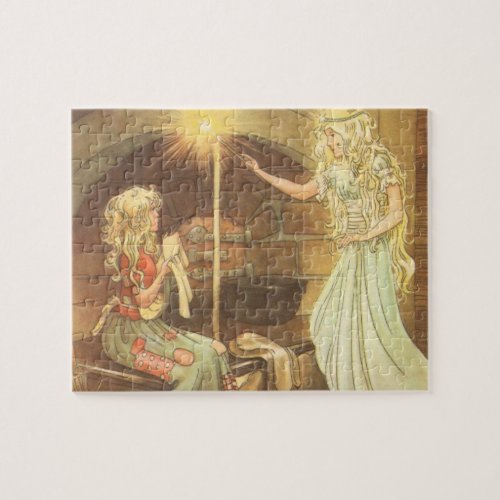 Vintage Fairy Tale Cinderella and Fairy Godmother Jigsaw Puzzle