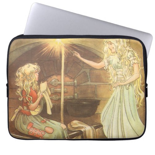 Vintage Fairy Tale Cinderella and Fairy Godmother Laptop Sleeve