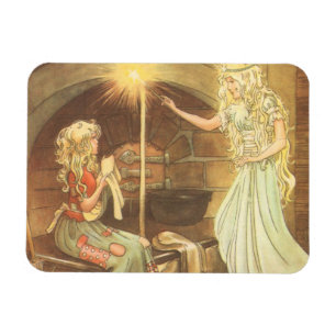 Vintage Fairy Tale, Cinderella and Fairy Godmother Magnet
