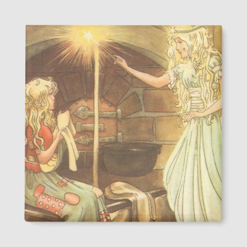 Vintage Fairy Tale Cinderella and Fairy Godmother Magnet