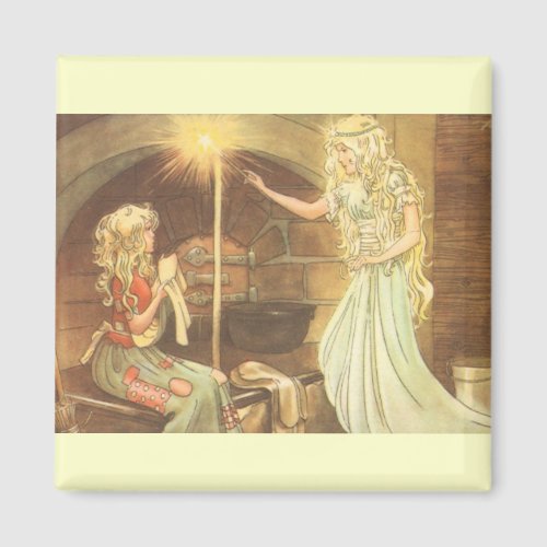 Vintage Fairy Tale Cinderella and Fairy Godmother Magnet