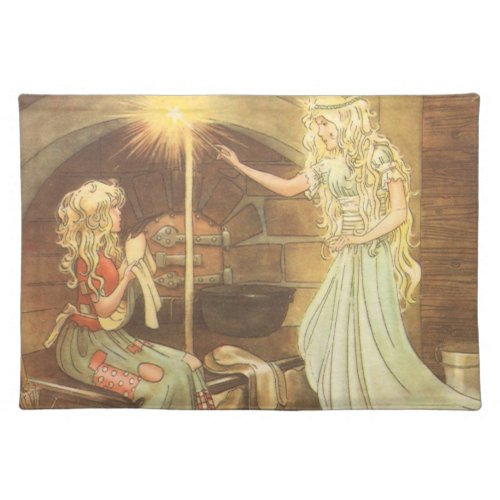 Vintage Fairy Tale Cinderella and Fairy Godmother Placemat