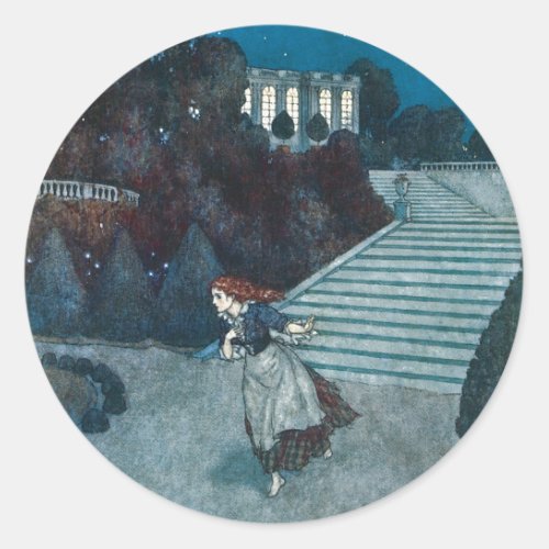 Vintage Fairy Tale Cinderella by Edmund Dulac Classic Round Sticker