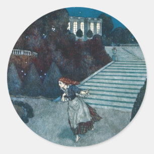 Vintage Fairy Tale, Cinderella by Edmund Dulac Classic Round Sticker