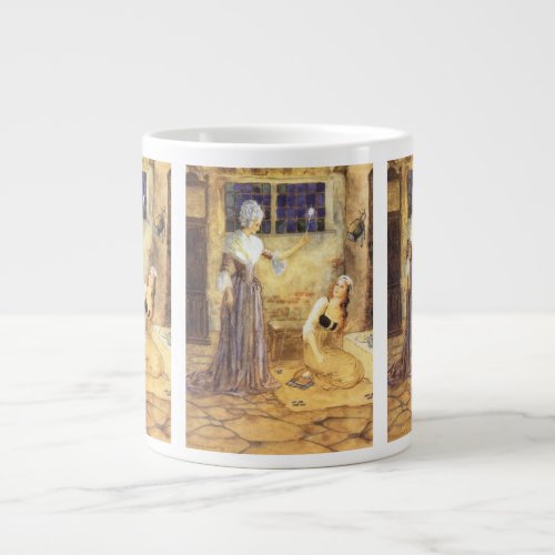 Vintage Fairy Tale Cinderella with Fairy Godmother Large Coffee Mug