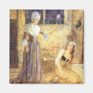 Vintage Fairy Tale Cinderella with Fairy Godmother Magnet