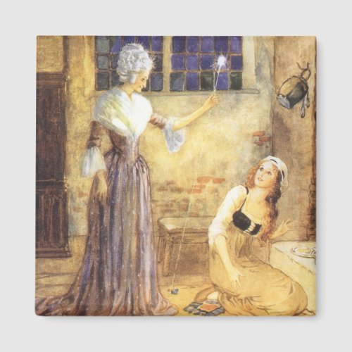 Vintage Fairy Tale Cinderella with Fairy Godmother Magnet