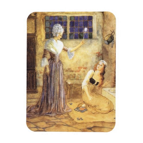 Vintage Fairy Tale Cinderella with Fairy Godmother Magnet