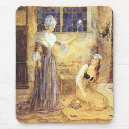Vintage Fairy Tale Cinderella with Fairy Godmother Mouse Pad