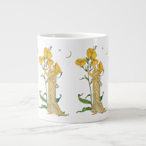 Vintage Fairy Tale Evening Primrose Walter Crane Giant Coffee Mug