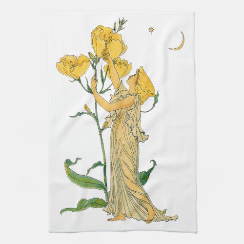 Vintage Fairy Tale Evening Primrose Walter Crane Kitchen Towel