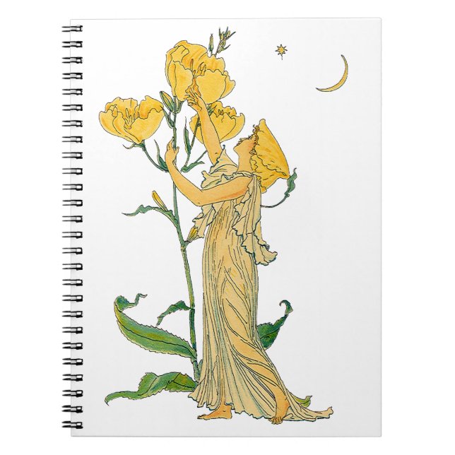 Vintage Fairy Tale, Evening Primrose, Walter Crane Notebook (Front)