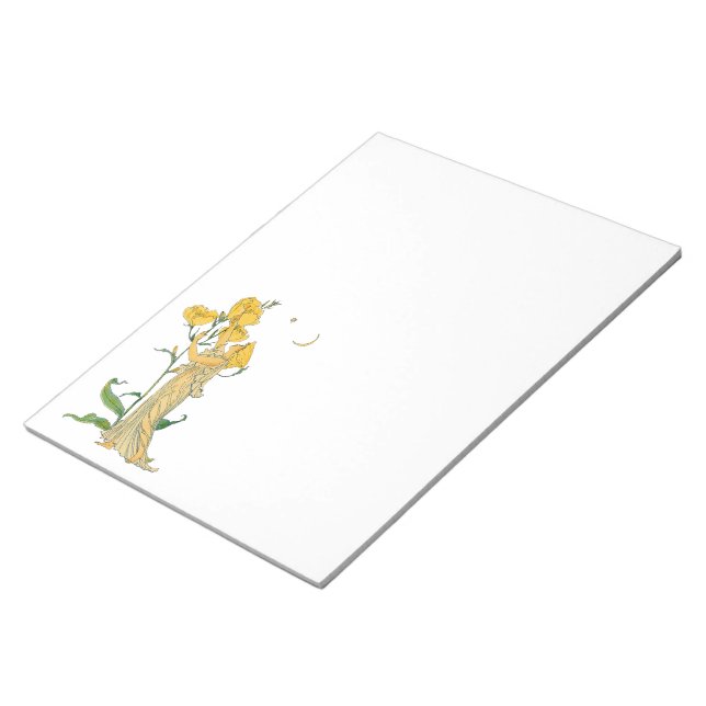 Vintage Fairy Tale, Evening Primrose, Walter Crane Notepad (Angled)
