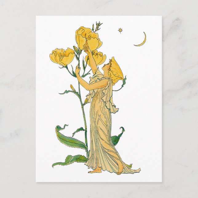 Vintage Fairy Tale, Evening Primrose, Walter Crane Postcard (Front)