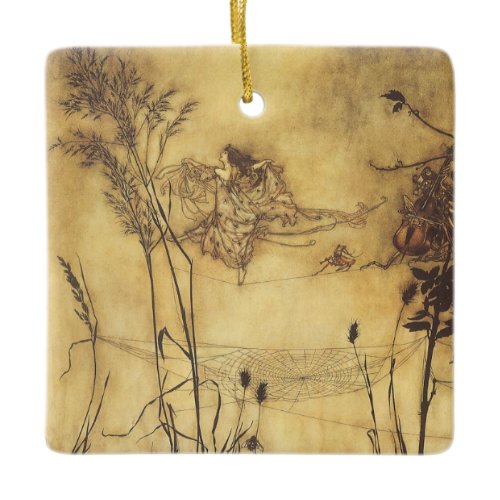Vintage Fairy Tale, Fairy's Tightrope by Rackham Ceramic Ornament