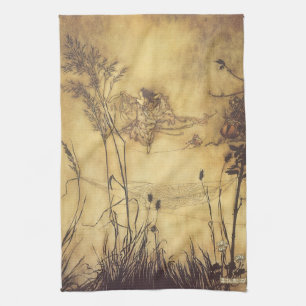 Vintage Fairy Tale, Fairy's Tightrope by Rackham Kitchen Towel