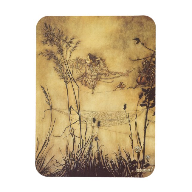 Vintage Fairy Tale, Fairy's Tightrope by Rackham Magnet (Vertical)