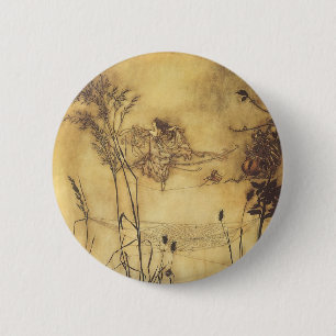 Vintage Fairy Tale, Fairy's Tightrope by Rackham Pinback Button
