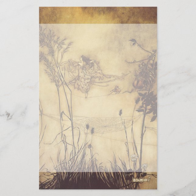 Vintage Fairy Tale, Fairy's Tightrope by Rackham Stationery (Front)