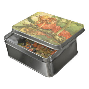 Vintage Fairy Tale, Frog Prince Princess by Pond Jigsaw Puzzle