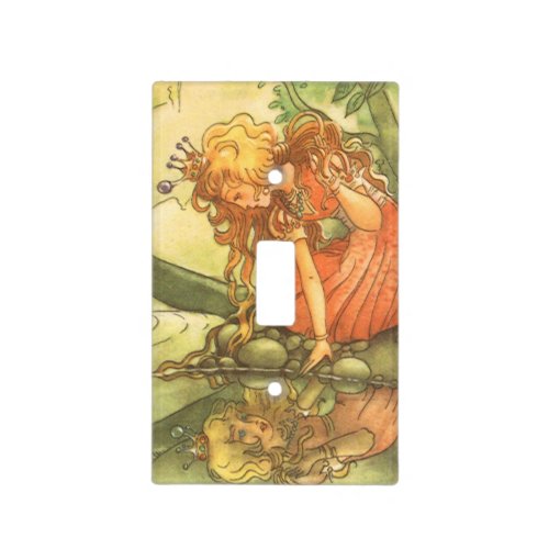 Vintage Fairy Tale Frog Prince Princess by Pond Light Switch Cover