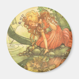 Vintage Fairy Tale, Frog Prince Princess by Pond Magnet