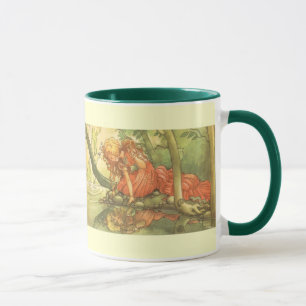 Vintage Fairy Tale, Frog Prince Princess by Pond Mug