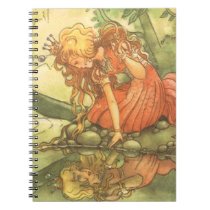 Vintage Fairy Tale, Frog Prince Princess by Pond Notebook