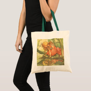 Vintage Fairy Tale, Frog Prince Princess by Pond Tote Bag