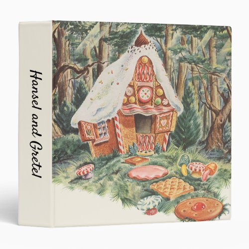 Vintage Fairy Tale Hansel and Gretel Candy House 3 Ring Binder