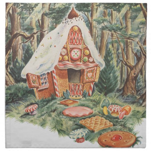 Vintage Fairy Tale Hansel and Gretel Candy House Napkin
