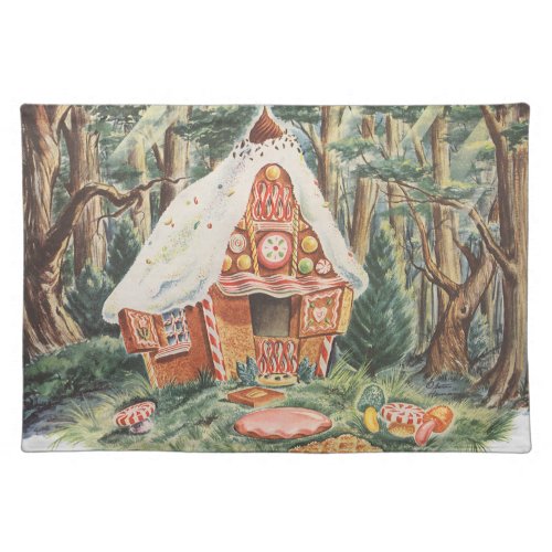 Vintage Fairy Tale Hansel and Gretel Candy House Placemat