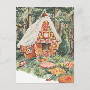Vintage Fairy Tale, Hansel and Gretel Candy House Postcard