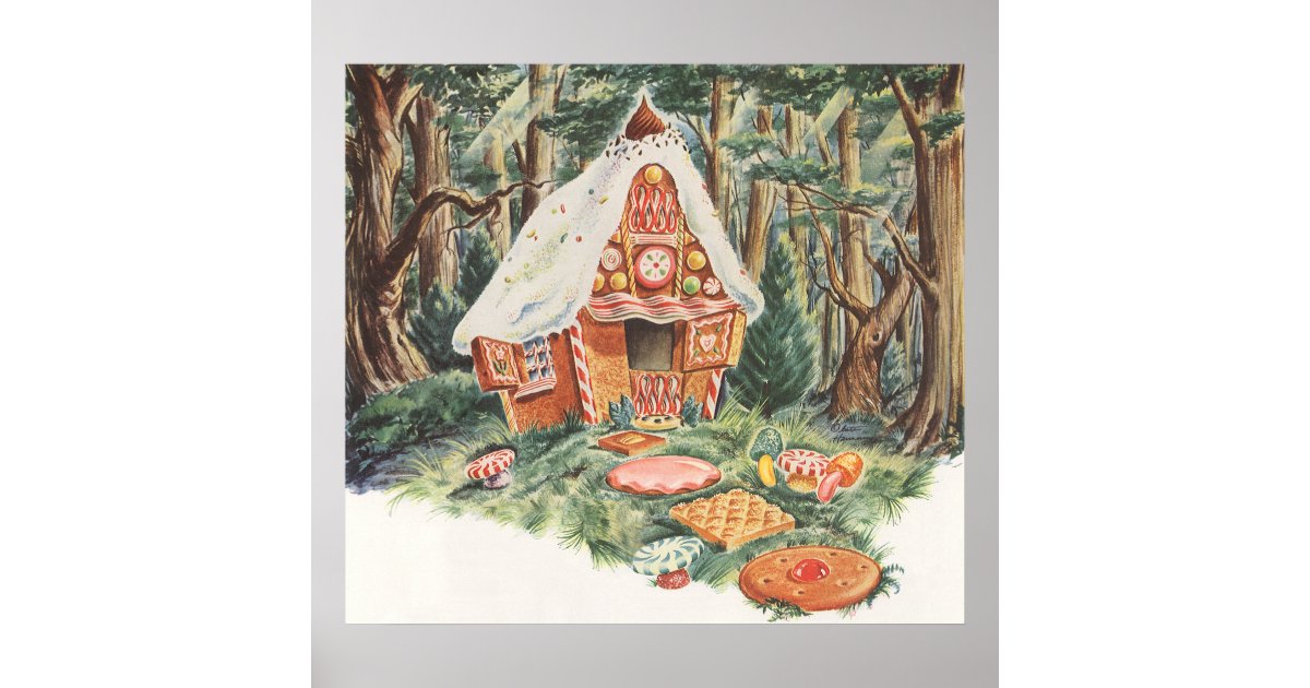 Vintage Fairy Tale Hansel And Gretel Candy House Poster Zazzle