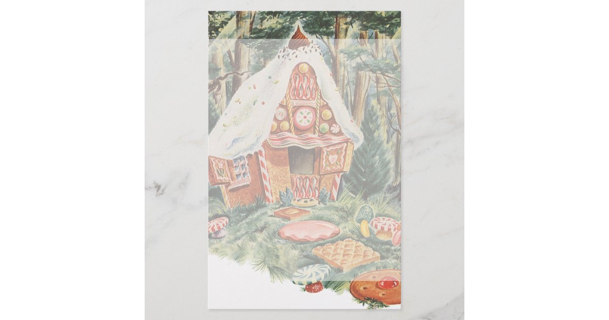 Vintage Fairy Tale Hansel And Gretel Candy House Stationery