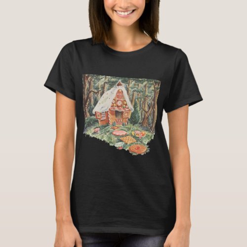 Vintage Fairy Tale Hansel and Gretel Candy House T_Shirt