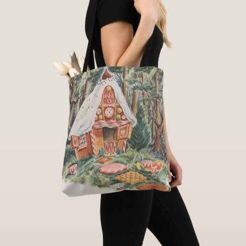 Vintage Fairy Tale Hansel and Gretel Candy House Tote Bag