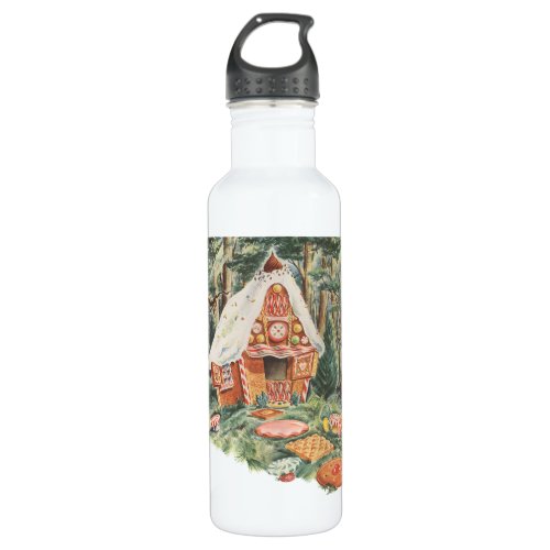 Vintage Fairy Tale Hansel and Gretel Candy House Water Bottle