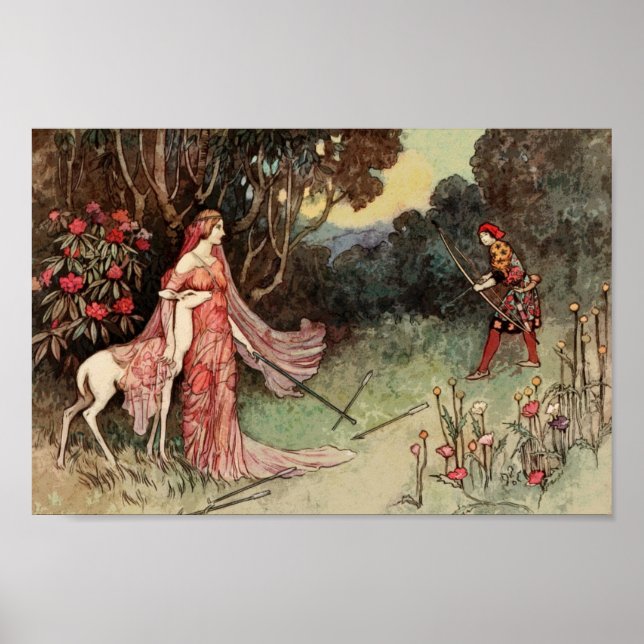 Vintage Fairy Tale Illustration Poster (Front)