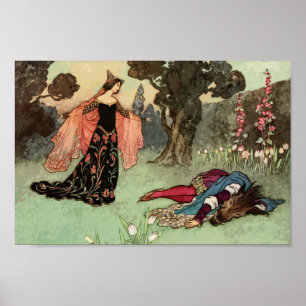 Vintage Fairy Tale Illustration Poster