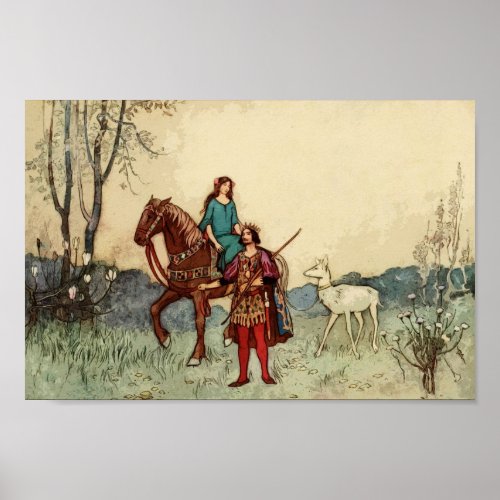 Vintage Fairy Tale Illustration Poster