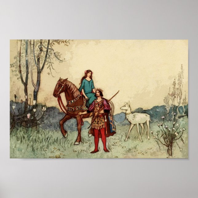 Vintage Fairy Tale Illustration Poster (Front)