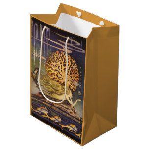 Vintage Fairy Tale, Little Mermaid in Ocean Coral Medium Gift Bag