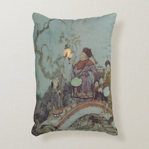 Vintage Fairy Tale Nightingale by Edmund Dulac Accent Pillow