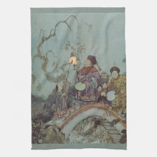 Vintage Fairy Tale Nightingale by Edmund Dulac Kitchen Towel