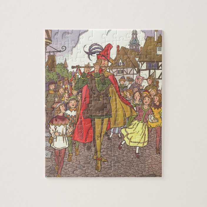 Vintage Fairy Tale Pied Piper Of Hamelin By Hauman Jigsaw Puzzle
